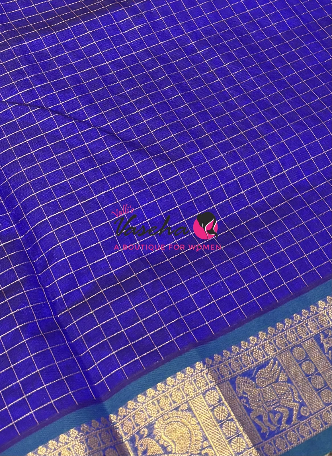 Pure Silk Cotton Saree - Zari Checks - VVCSC001