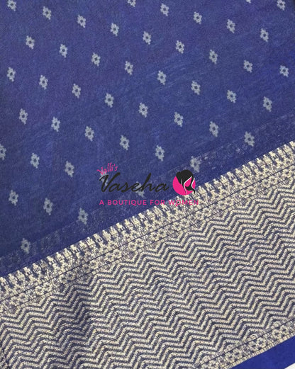 Casual Wear - Semi Patola Silk - Wine & Blue Shade - VVSPS001