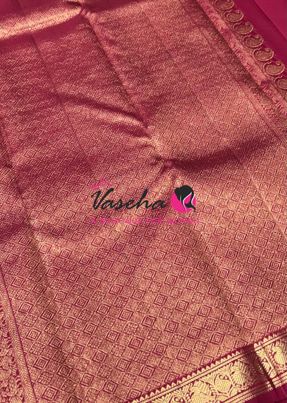 Pure Kanchipuram Silk Saree | Pazhum Pazhamum Checks |VVPS017