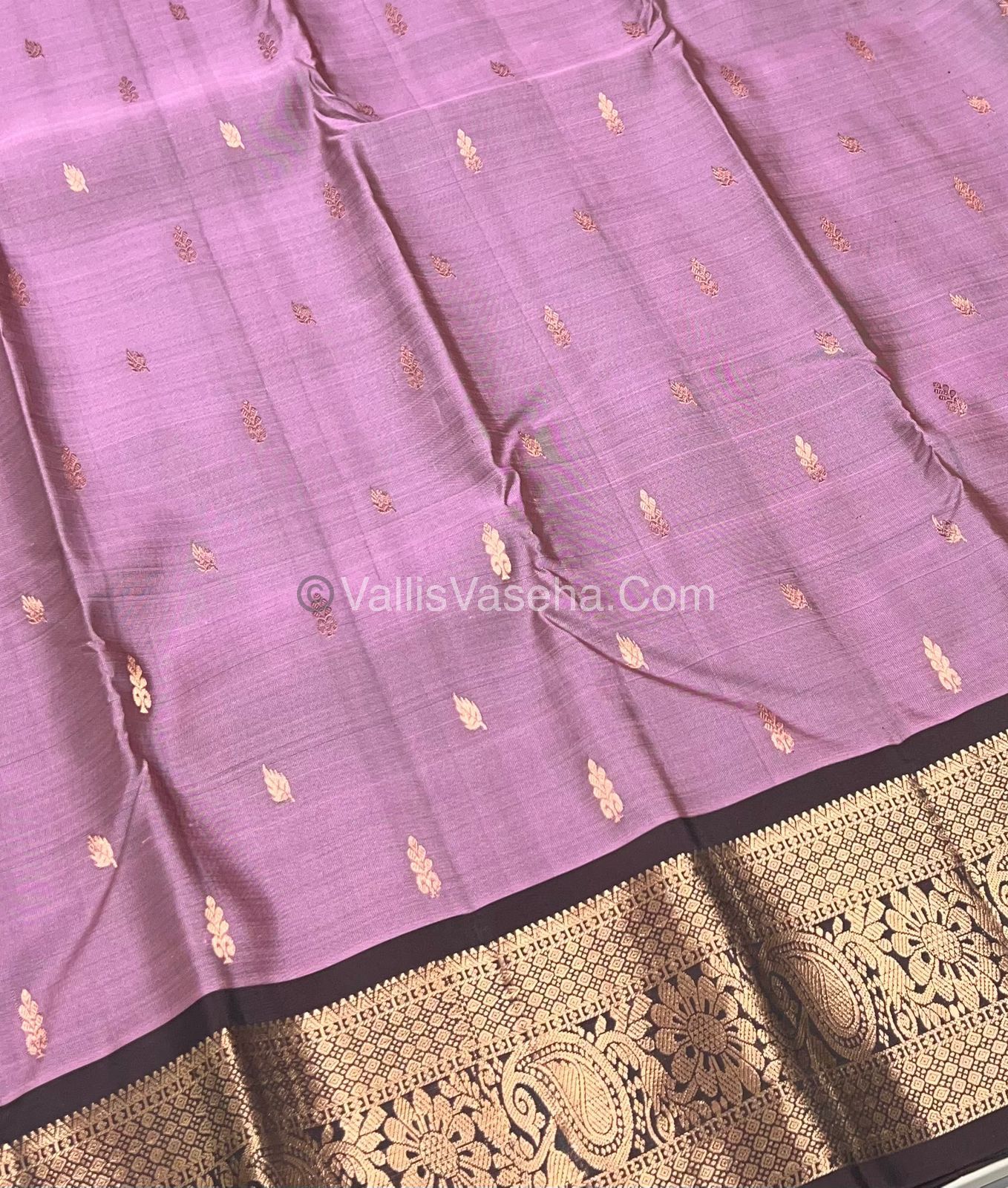 Half Mix - Pure Soft Silk Saree - Onion Pink & Brown Shade - VVPSS031