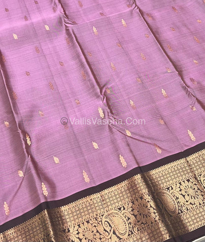 Half Mix - Pure Soft Silk Saree - Onion Pink & Brown Shade - VVPSS031