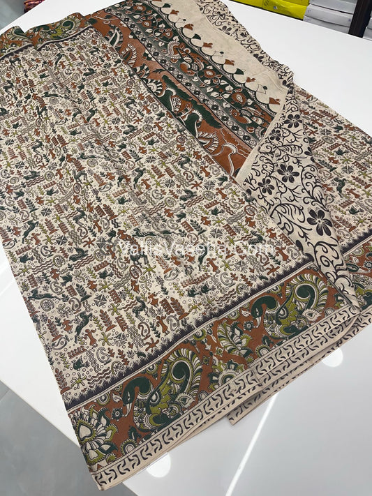 Pure Kalamkari Cotton Saree - VVPKC001
