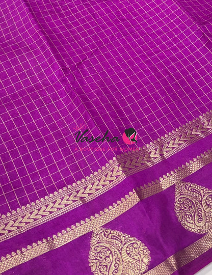 Semi Tussar Silk Saree | Purple Shade |VVSTS061