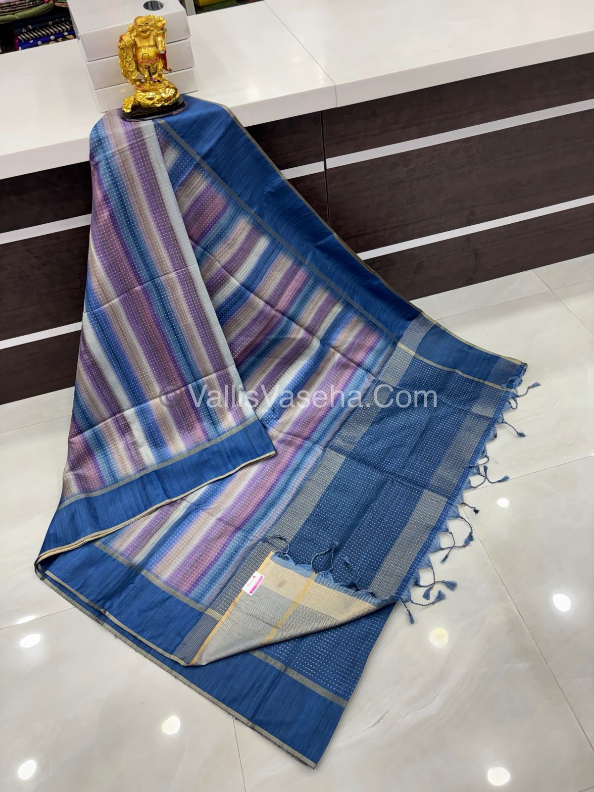 Semi Tussar Silk - Vairavoosi Design - Multi colour - VVSTS038