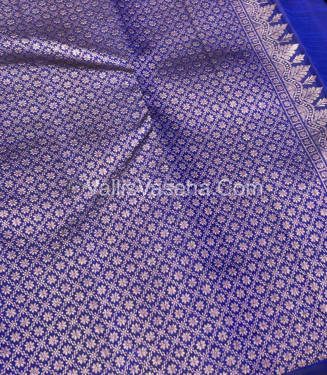 Pure Kanchipuram Silk Saree - Blue Shade - VVPS054