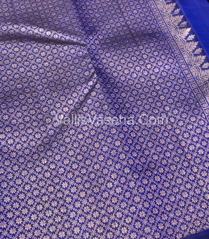 Pure Kanchipuram Silk Saree - Blue Shade - VVPS054