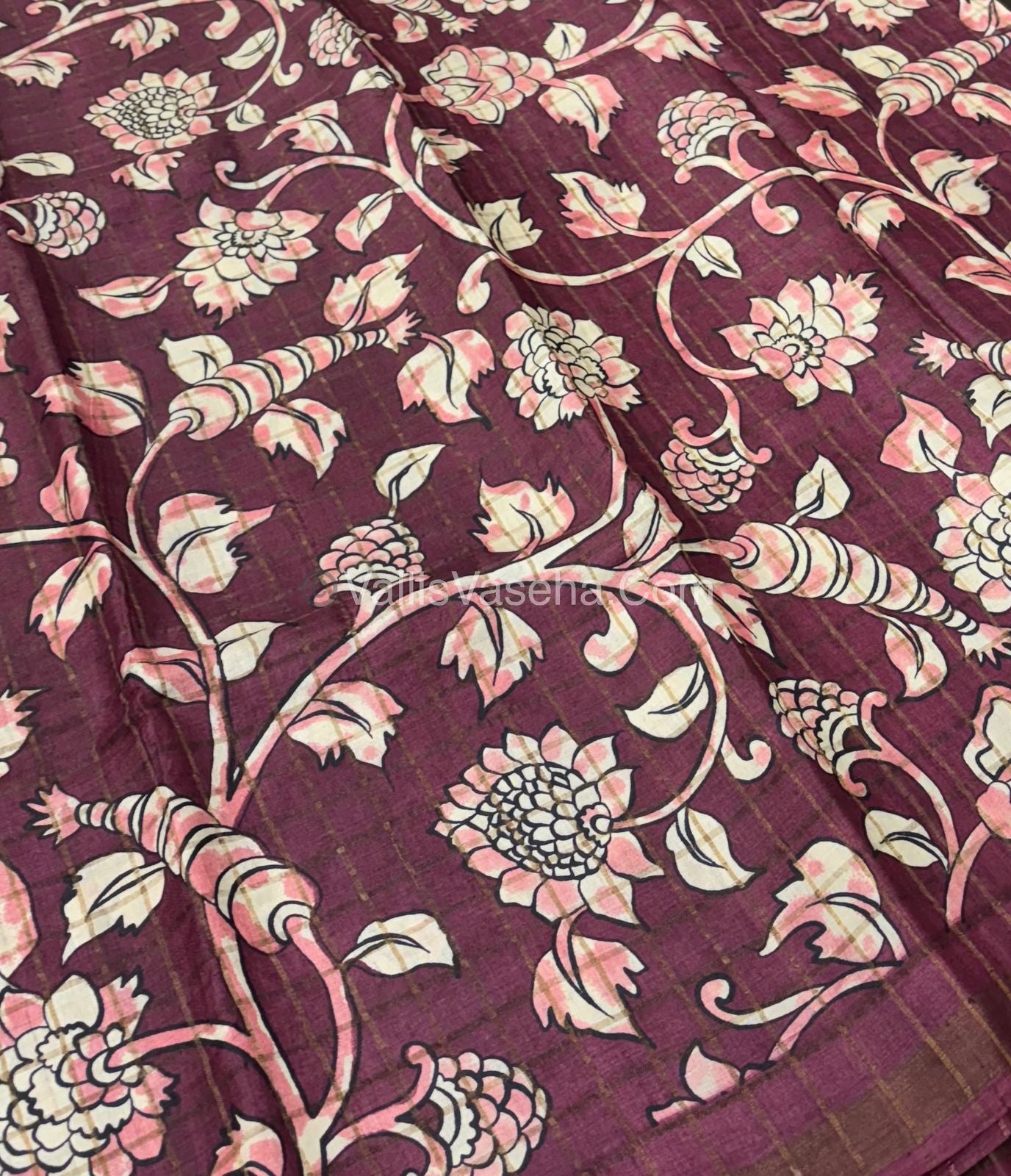 Pure Tussar Silk - Maroon With Maroon Shade - VVPTS001