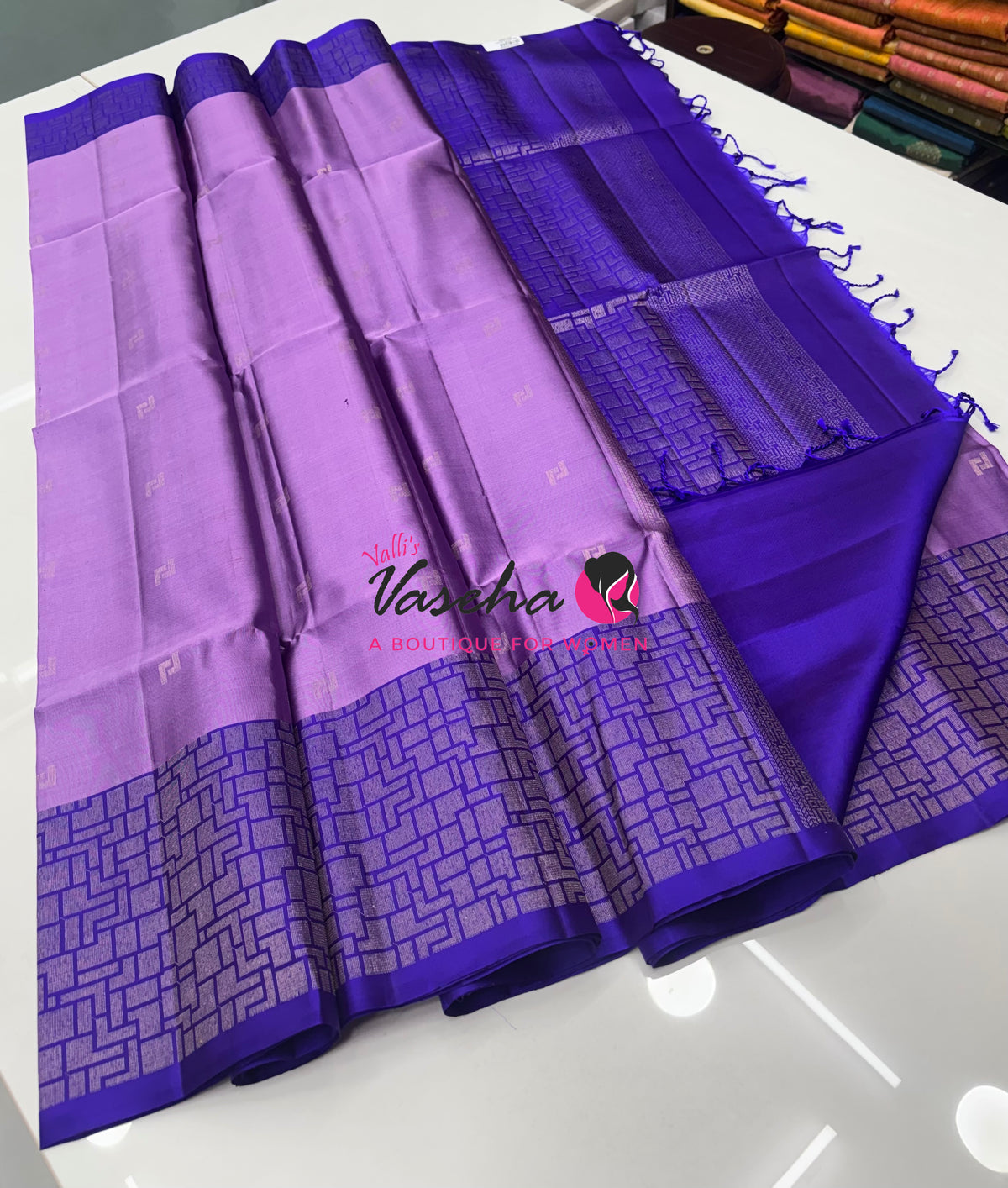 Pure Soft Silk Saree - Lavender & Violet - VVPSS124
