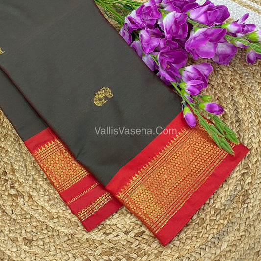 Semi Silk -  Light Green With  Red Combo - VVSS001