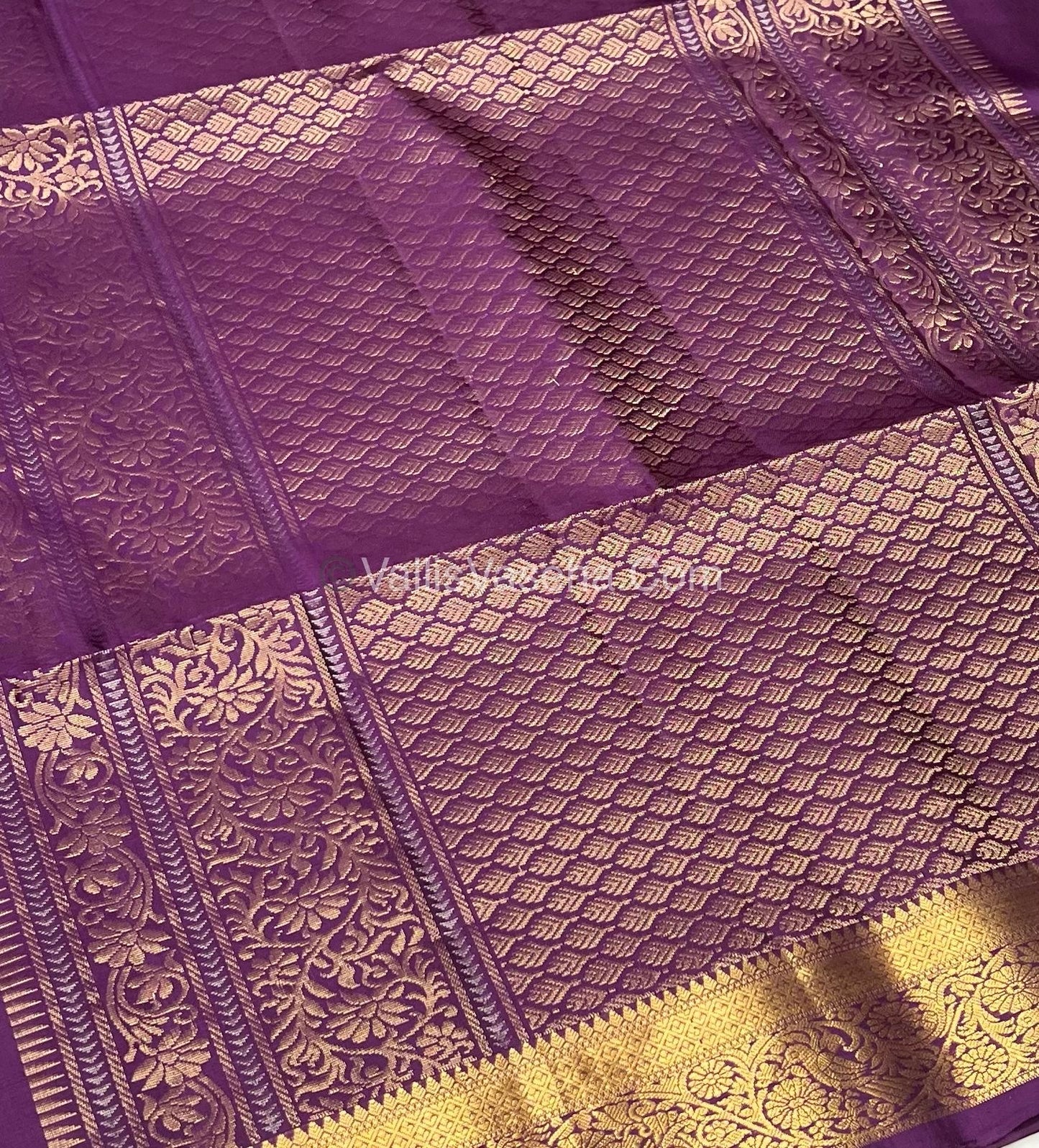 Pure Soft Silk Saree - Kanchi Border - Purplish Pink Shade - VVPSS046