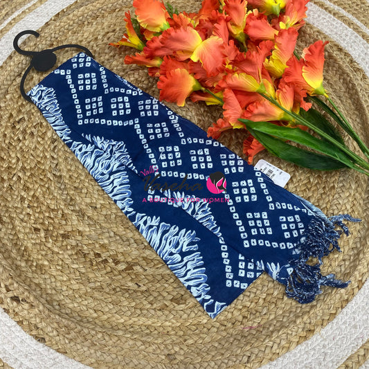Stoles & Dupattas - Indigo Blue print - VVSD001