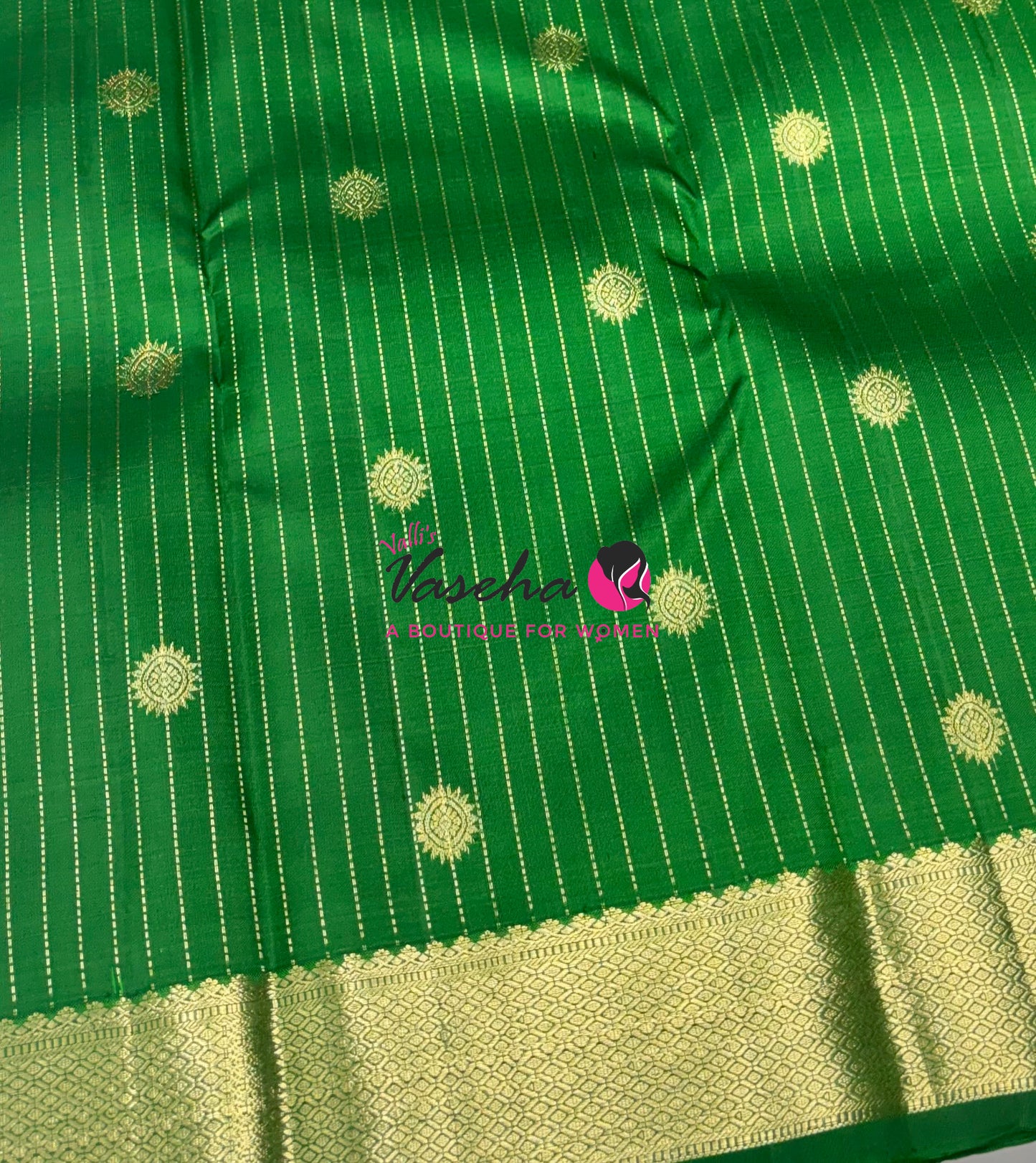 Pure Kanchipuram Silk Saree - Vairavoosi Design  - Green Shade  - VVPS087