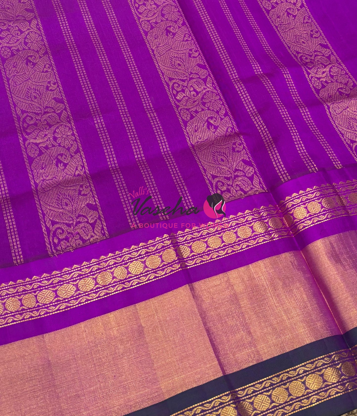 Pure Korvai Silk Cotton With Retta Petta Ganga Jamuna Border - VVKSC011