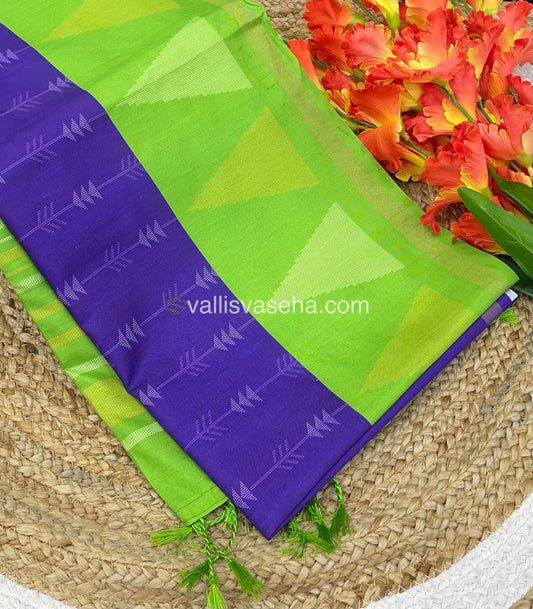 Semi Chappa Silk - Violet with Green - VVSC003