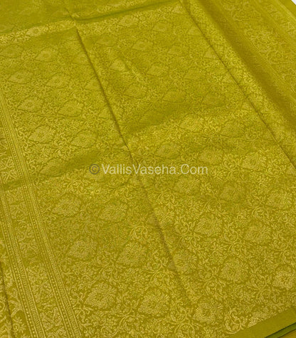Semi Soft Silk - Border less - Lemon Green Shade -VVSSS025
