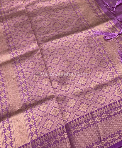 Semi Tussar Silk - Grand Pallu  -  Lavendar/Lilac Shade - VVSTS017