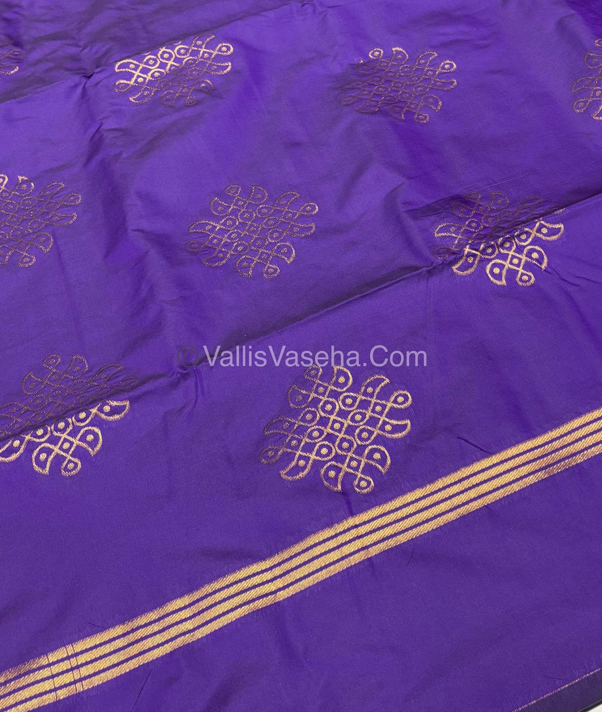 Semi Soft Silk - Kolam Design - Violet Shade -VVSSS029