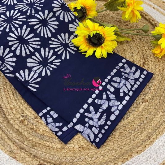 Pure Soft Mul Mul Cotton Sarees - Hand Block Prints - VVMMC009