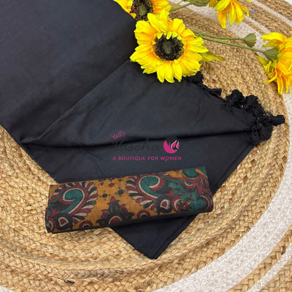 Kadhi Cotton Sarees with Kalamkari Blouse - VVKCK002