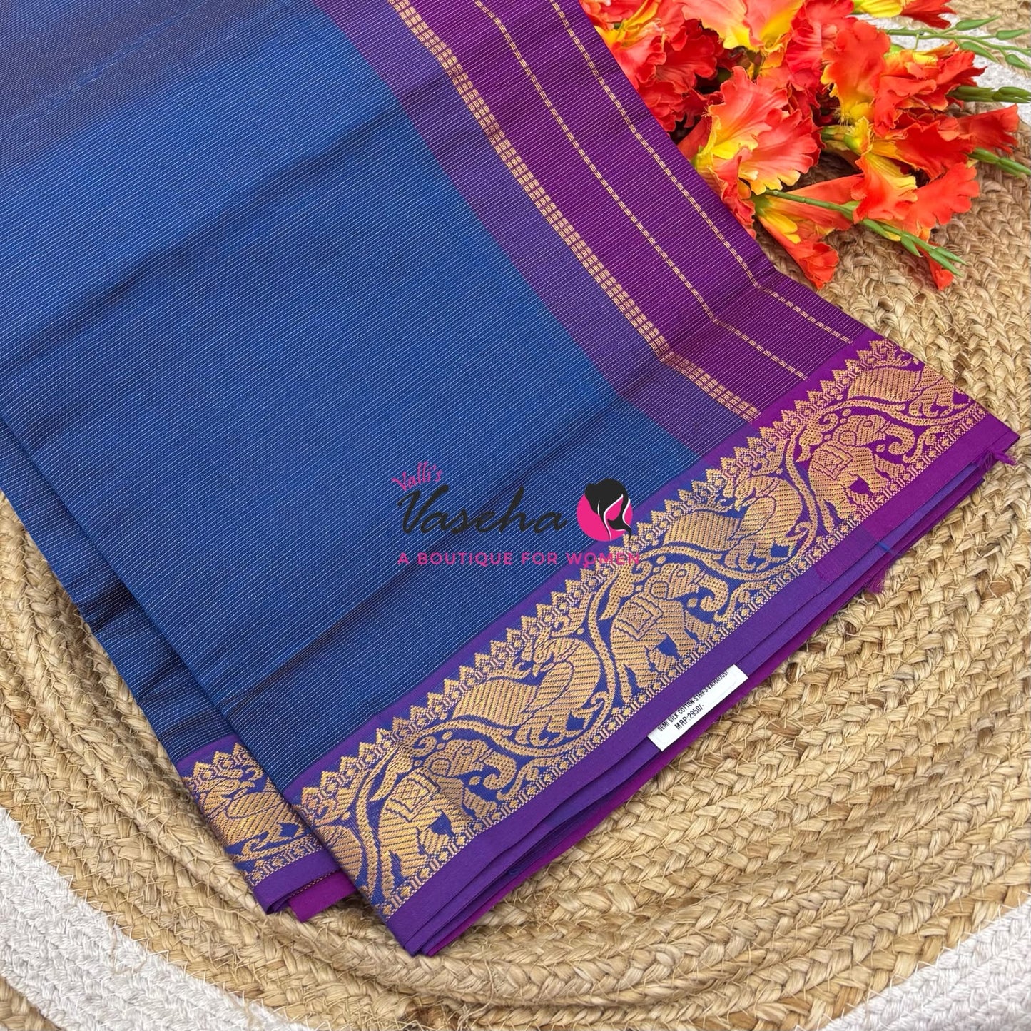 Semi Silk Cotton Saree | Vairavoosi  Design |VVSSC017