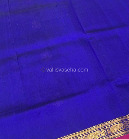 Pure Silk Cotton Saree - Retta Mayil Design - VVRMS001