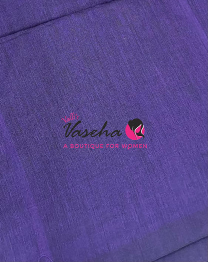 Handloom Cotton Sarees  - Purple Shade - VVKC001