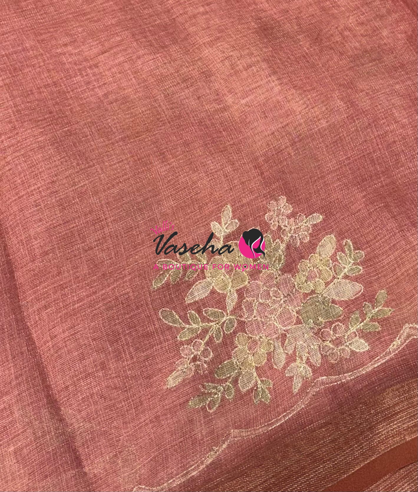 Linen Tissue Saree - Peach Shade - VVLTS004