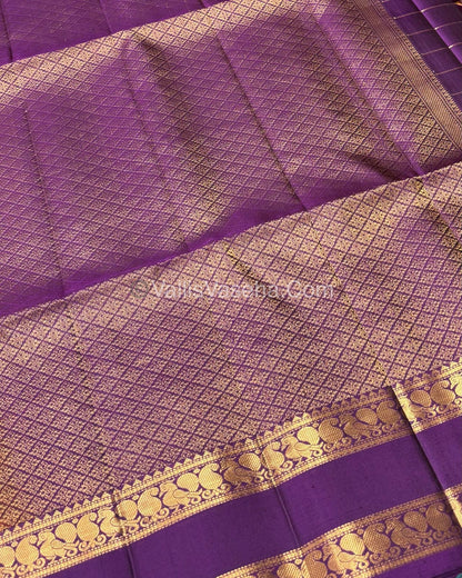 Pure Soft Silk Saree - Retta Petta Border - Rust Orange & Dark Purple Shade - VVPSS057