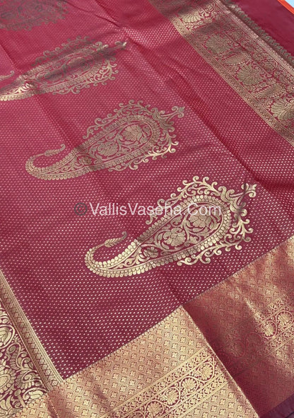 Semi Kanchipuram Silk - Orange Shade  - VVSKS002