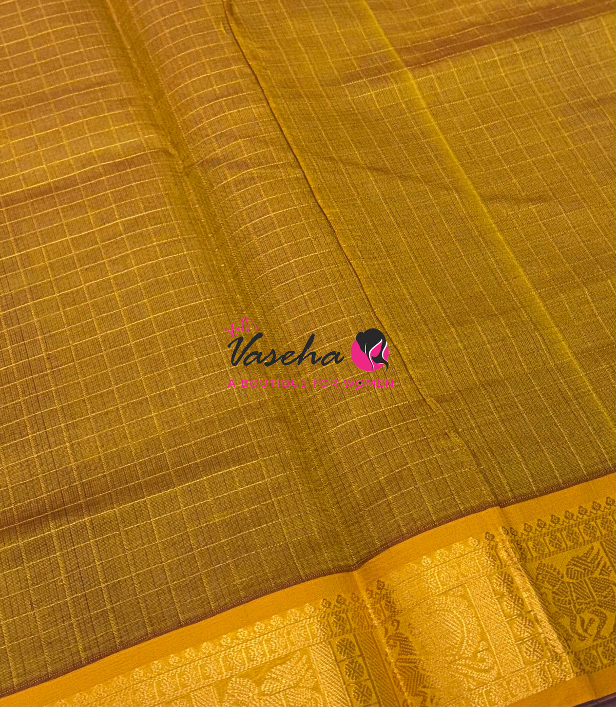 Semi Silk Cotton Saree - Checks Pattern - VVSSC019