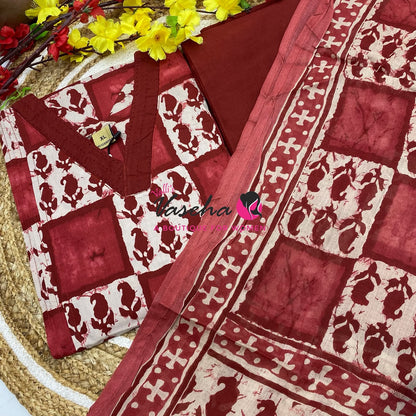 Ready Made | Anarkali Set  |Salwar, Kameez & Duppatta(3pc)|Cotton |VVRMS041