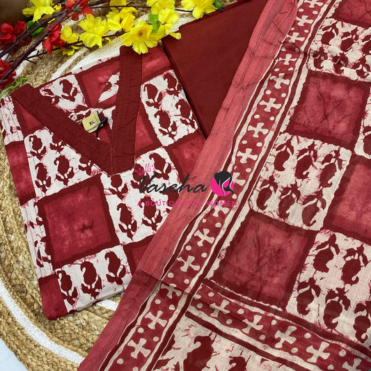 Ready Made | Anarkali Set  |Salwar, Kameez & Duppatta(3pc)|Cotton |VVRMS041