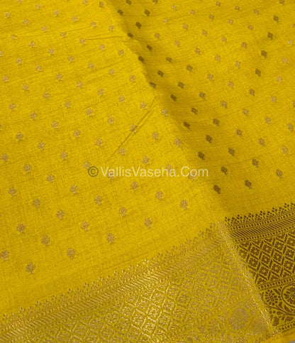 Semi Tussar Silk  - Yellow Shade  - VVSTS014
