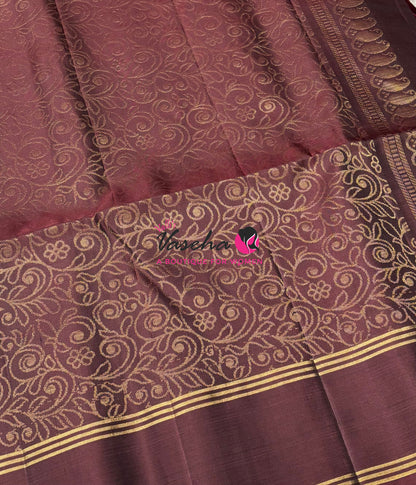 Pure Soft Silk Saree  - Chocolate Brown & Brown Combo - VVPSS161