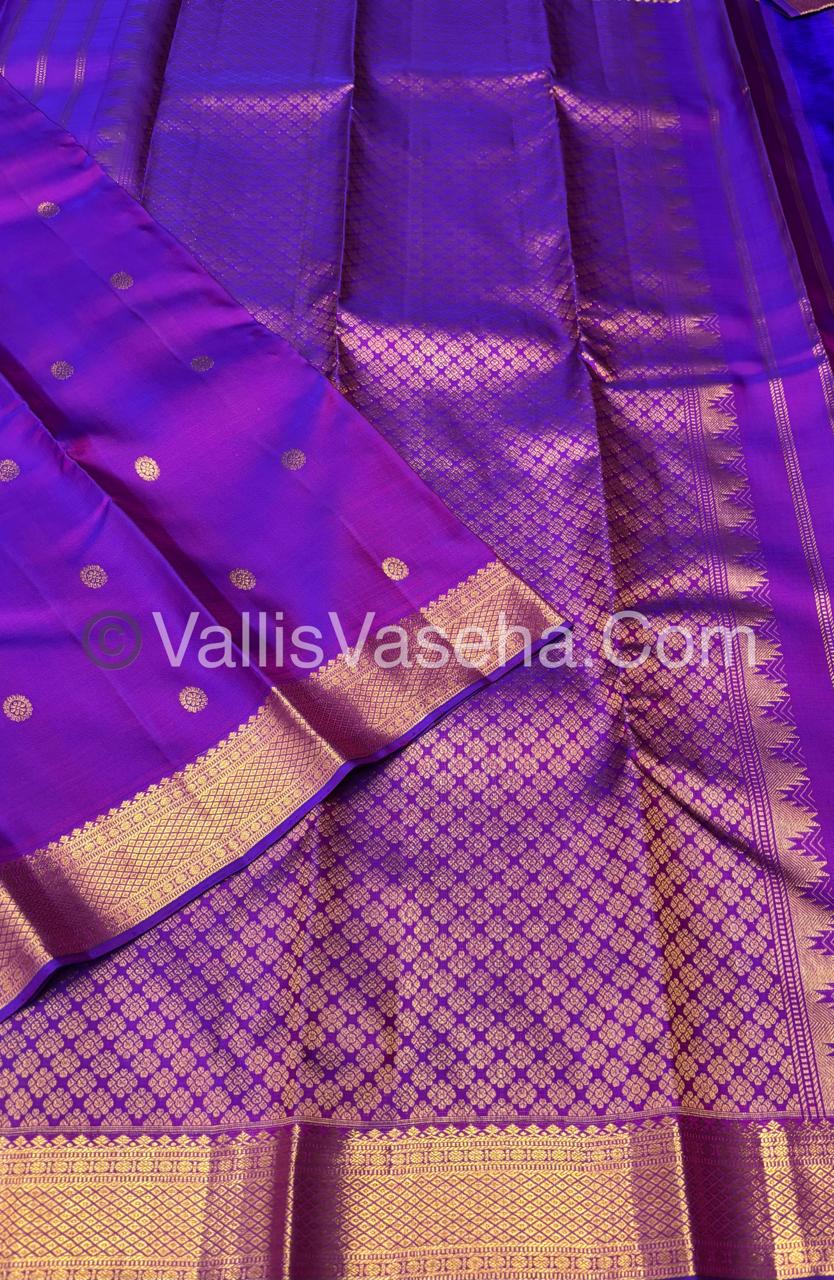Pure Kanchipuram Silk Saree - Purple Shade - VVPS042