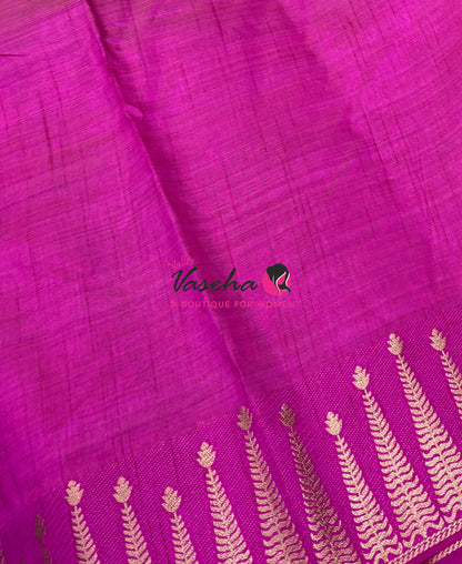 Semi Tussar Silk Saree | Pink Shade |VVSTS050