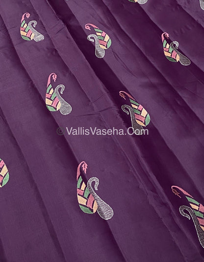 Butter Silk - Purple  & peacock green Combo - VVBS002