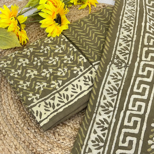 Pure Mul Mul Cotton - Bagru/ Dabu Print - VVUSM002