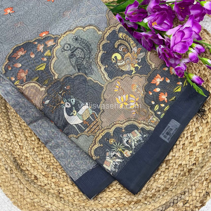 Semi Chanderi Saree - Digital Printed - VVSCD001