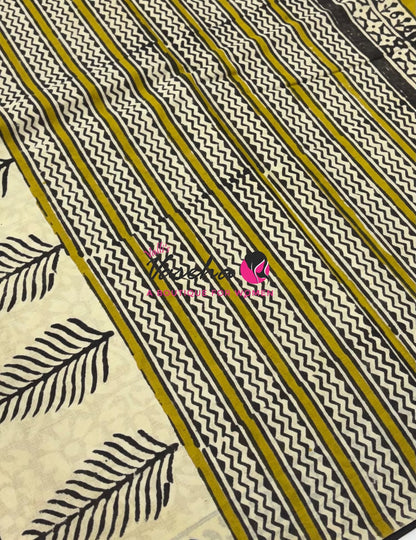 Pure Soft Mul Mul Cotton Sarees - Hand Block Prints - VVMMC009