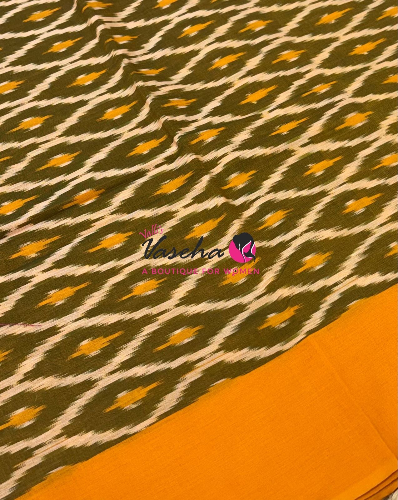 Ikkat Mercerised Cotton Saree - Single Ikkat - VVIKS001