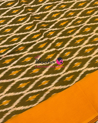 Ikkat Mercerised Cotton Saree - Single Ikkat - VVIKS001