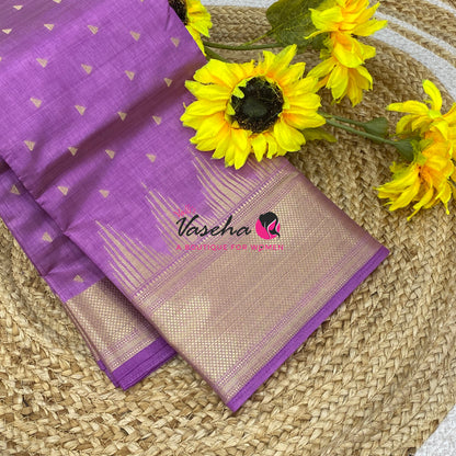 Semi Tussar Silk Saree | Lavender Shade |VVSTS054