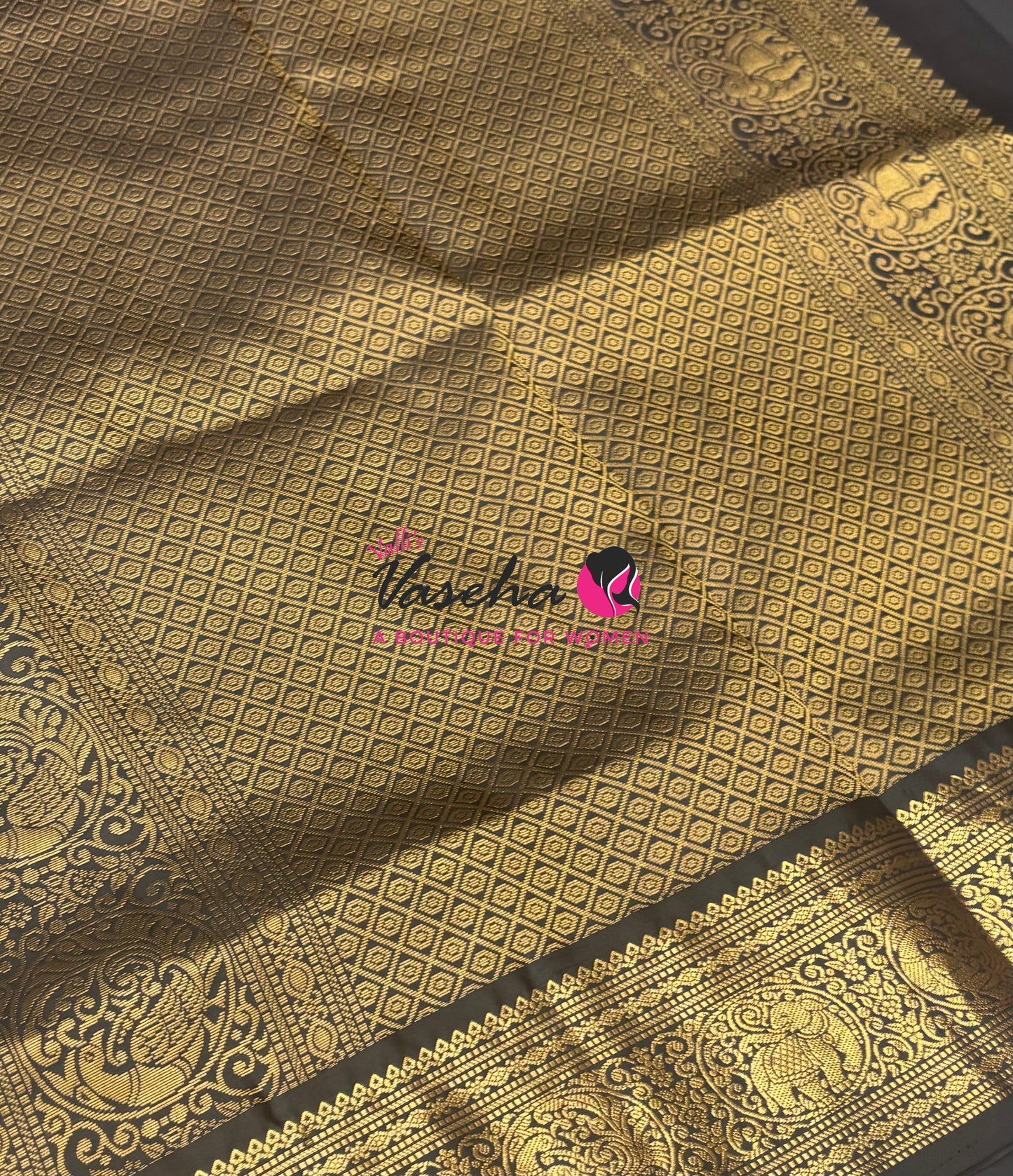 Pure Soft Silk Saree  - Black Shade - VVPSS109