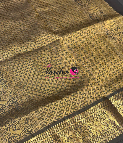 Pure Soft Silk Saree  - Black Shade - VVPSS109
