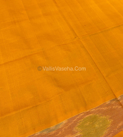Semi Silk Cotton Saree - Navy Blue &Yellow - VVSSC001