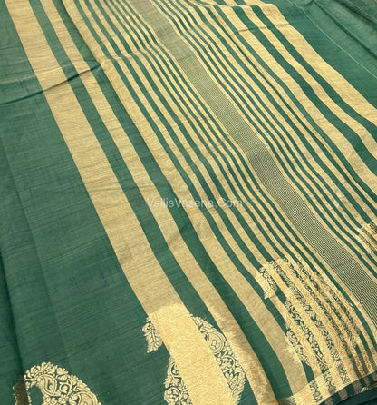 Semi Tussar Silk - Small Mango - Green Shade - VVSTS002