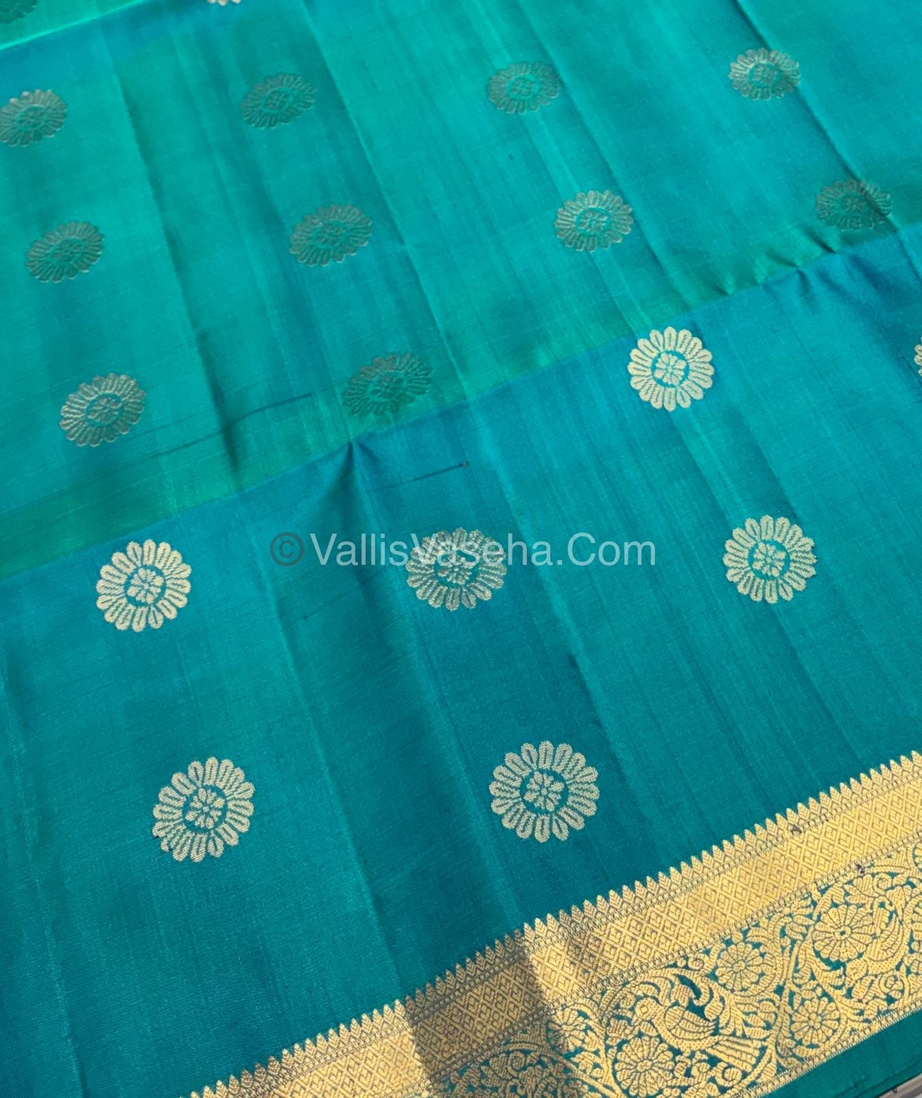 Pure Soft Silk Saree - Kanchi Border - Ramar Blue Shade - VVPSS046