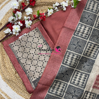 Unstitched Jute Material | Onion, Pink ￼Shade | VVUSM080
