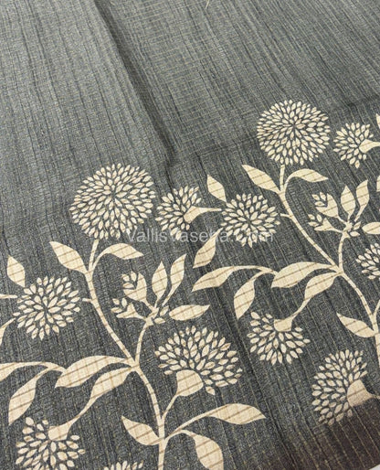 Art Tussar / Art Silk - Grey & Brown Shade - VVATS002